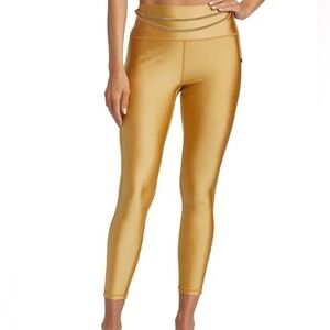 WeWoreWhat high-rise leggings gilded gold  Pull-on style party perfect Large
C